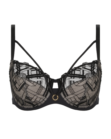 Chantelle 21S1 Black Graphic Support Underwire Bra myselflingerie.com